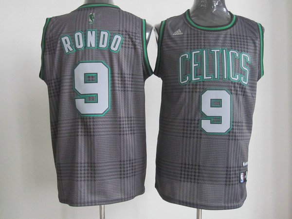 NBA Boston Celtics 9 Rajon Rondo Black Square Swingman Jersey